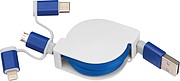Extendable charging cable with 3 plugs