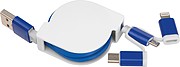 Extendable charging cable with 3 plugs