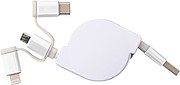 Extendable charging cable with 3 plugs