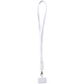 Franz recycled plastic smartphone lanyard with built-in data sync and 65W fast charge 5-in-1 cable, white