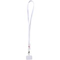 Franz recycled plastic smartphone lanyard with built-in data sync and 65W fast charge 5-in-1 cable, white