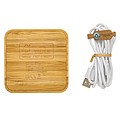 FSC® bamboo 10W wireless charger with USB