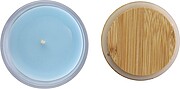 Glass candle, light blue