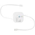 Gloas 5-in-1 recycled retractable data sync and 100W fast charge cable with smartphone tool kit, white