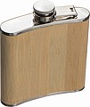 Hip flask with bamboo cover