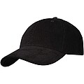 Hutton 6 panel recycled corduroy cap, solid black
