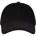 Hutton 6 panel recycled corduroy cap, solid black