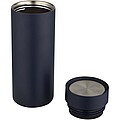 Illuminate 650 ml RCS recycled double wall stainless steel water bottle with 3-piece lid set, navy