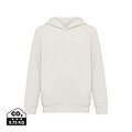 Iqoniq Yengo kids recycled cotton hoodie with sidepockets, ivory white, size 9/10