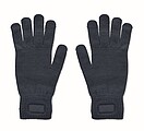Knitted gloves in soft stretchable RPET polyester