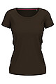 Ladies T-shirt STEDMAN STRETCH-T, dark brown, size S