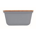 Lunch box with bamboo lid, petrol