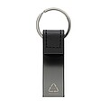 Luxury PU keychain RCS recycled zinc alloy, black
