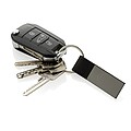 Luxury PU keychain RCS recycled zinc alloy, black