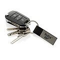 Luxury PU keychain RCS recycled zinc alloy, black