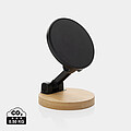 Magmount RCS recycled plastic and bamboo phone stand, black, brown