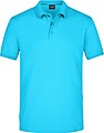 Mens elastic pique polo James Nicholson, turquise, 3XL