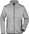 Mens knitted fleece jacket James Nicholson, grey/red, M
