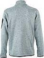 Mens knitted fleece jacket James Nicholson, grey/red, M