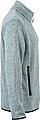 Mens knitted fleece jacket James Nicholson, grey/red, M