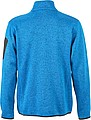 Mens knitted fleece jacket James Nicholson, royal blue/red, M