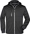 Mens softshell jacket JAMES & NICHOLSON, black/black/white, 2XL