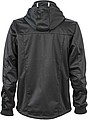 Mens softshell jacket JAMES & NICHOLSON, black/black/white, 2XL
