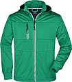 Mens softshell jacket JAMES & NICHOLSON, irish green/navy/white, S