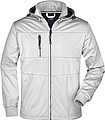 Mens softshell jacket JAMES & NICHOLSON, white/white/navy, S