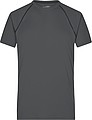 Mens sports T-shirt James Nicholson, grey/black, XL
