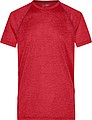Mens sports T-shirt James Nicholson, red melange/black, XXL