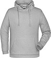 Mens sweatshirt with hoodie James Nicholson, dark grey melange, M