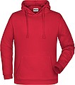 Mens sweatshirt with hoodie James Nicholson, red, M
