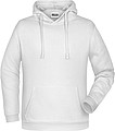 Mens sweatshirt with hoodie James Nicholson, white, M