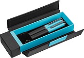 Metal writing set, light blue