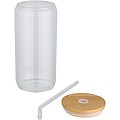 Mirage 500 ml single-walled borosilicate glass jar with bamboo lid, transparent