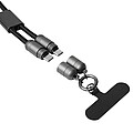 Multifunctional charging and data transfer cable, black|grey