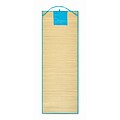 Natural straw beach mat, turquoise