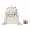 Non woven kids bag with pens, baby blue