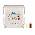 Non woven kids bag with pens, baby blue