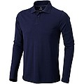 Oakville long sleeve mens polo, navy, M