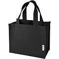 Odessa 220 g/m2 GRS recycled cotton mini gusset tote bag 9L, black