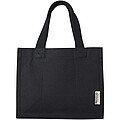 Odessa 220 g/m2 GRS recycled cotton mini gusset tote bag 9L, black