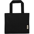 Odessa 220 g/m2 GRS recycled cotton mini gusset tote bag 9L, black