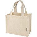 Odessa 220 g/m2 GRS recycled cotton mini gusset tote bag 9L, natural