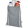Oregon 140 g/m2 GRS recycled cotton drawstring bag, grey