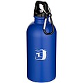 Oregon 400 ml matte RCS recycled single wall stainless steel water bottle with carabiner, royal blue