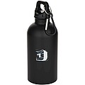 Oregon 400 ml matte RCS recycled single wall stainless steel water bottle with carabiner, solid black