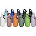 Oregon 400 ml solid colour RCS recycled plastic water bottle with carabiner, black