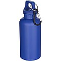 Oregon 400 ml solid colour RCS recycled plastic water bottle with carabiner, dark blue